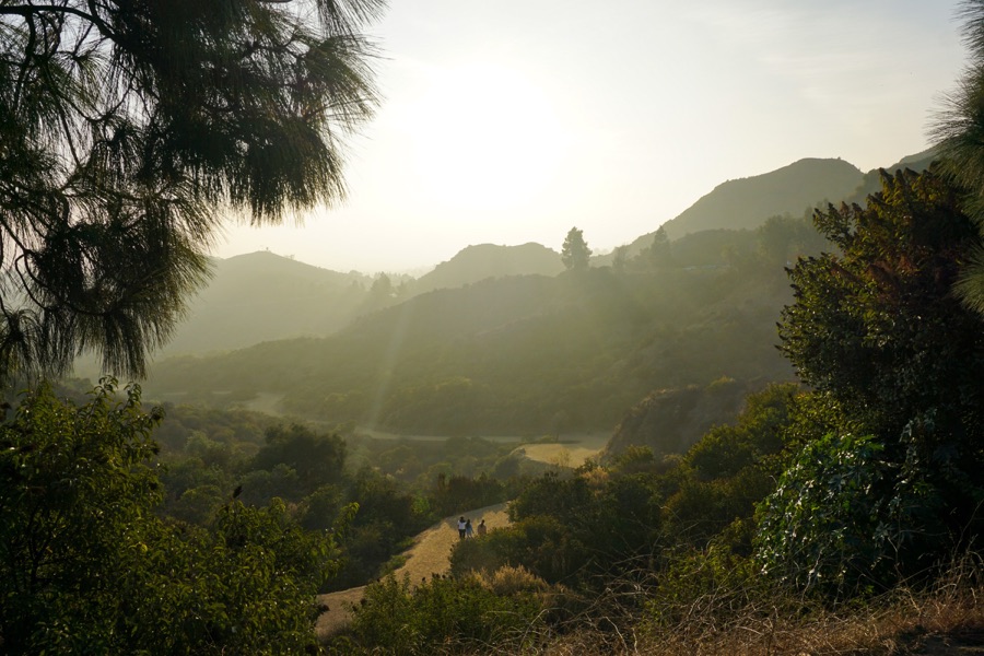 Morning light across a mountain valley
